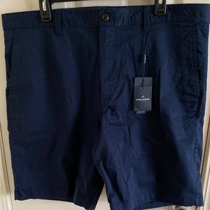 Men’s Navy Blue Casual Flat Front Shorts